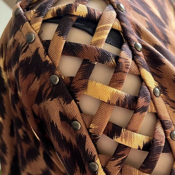 Diane Von Furstenberg DVF Mini Dress Silk Jersey Tiger Animal Print - Picture 9 of 12